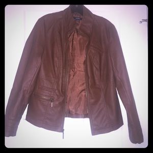 Brown faux leather jacket